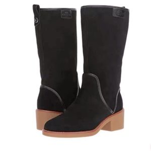 Coach Palmer Boots Black Suede Size 8